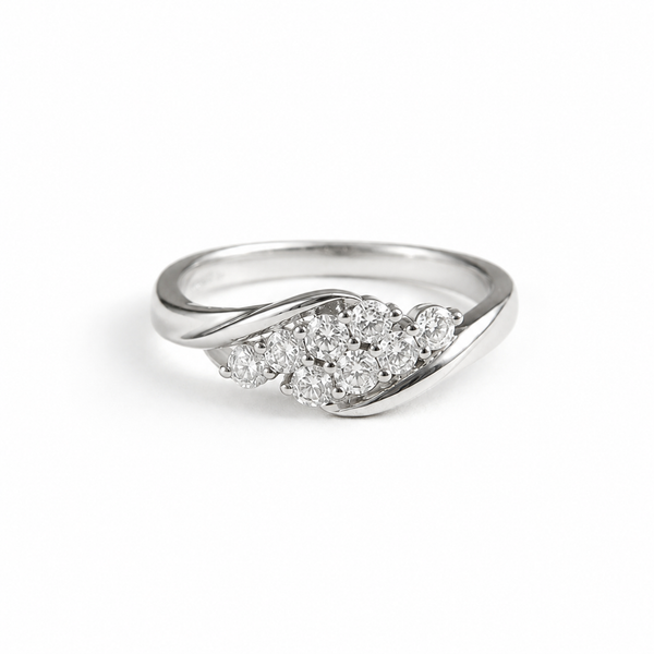 Cluster Leaf CZ Ring