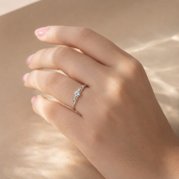 Vintage Scroll Solitaire Ring