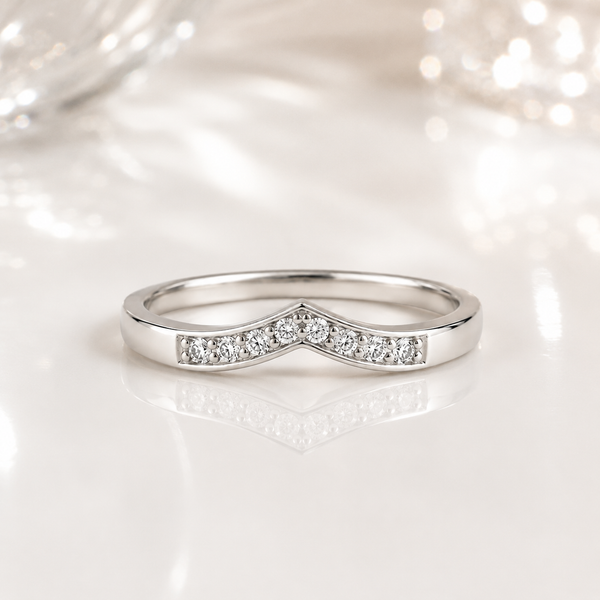 Chevron Pave CZ Band Ring