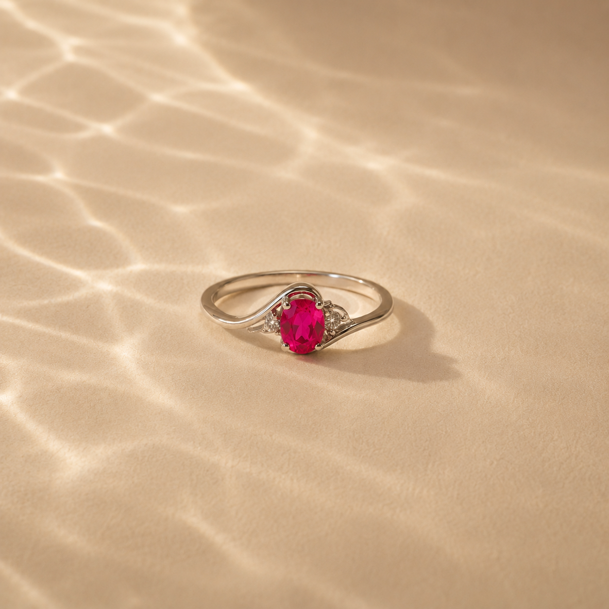 Aurelia Pink CZ Solitaire Ring