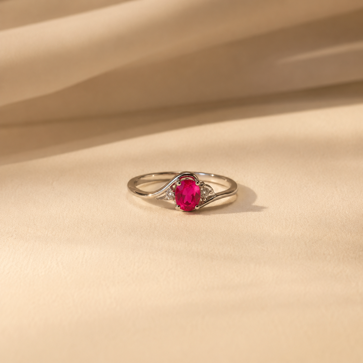 Aurelia Pink CZ Solitaire Ring