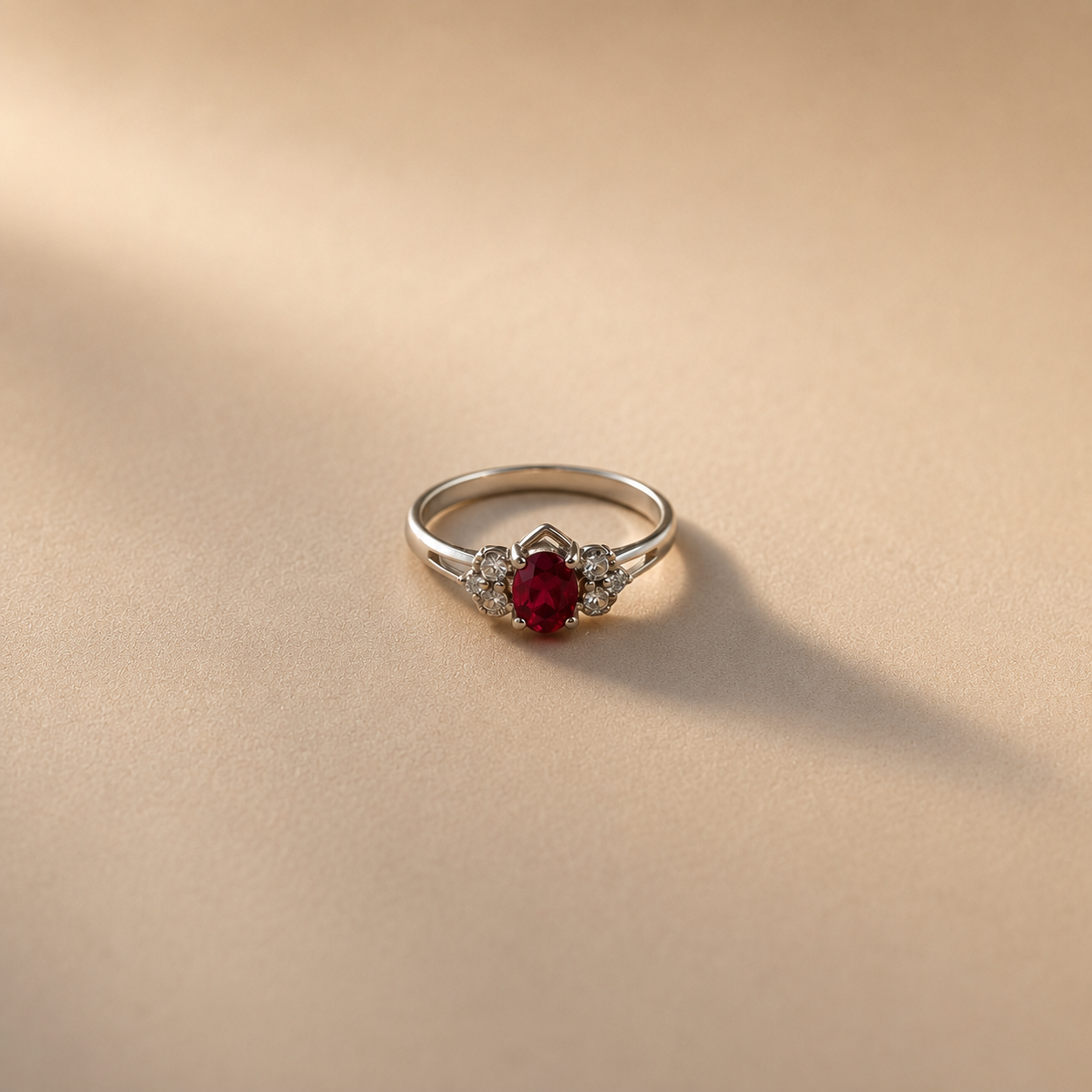 Celestia Pink CZ Floral Ring