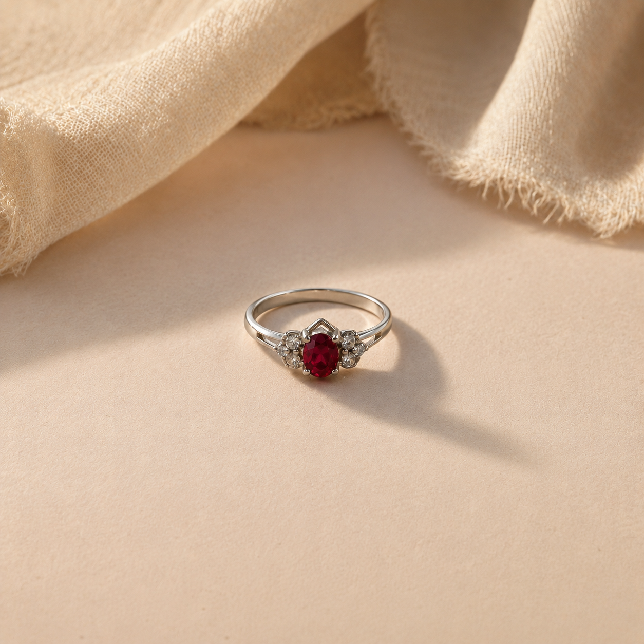 Celestia Pink CZ Floral Ring
