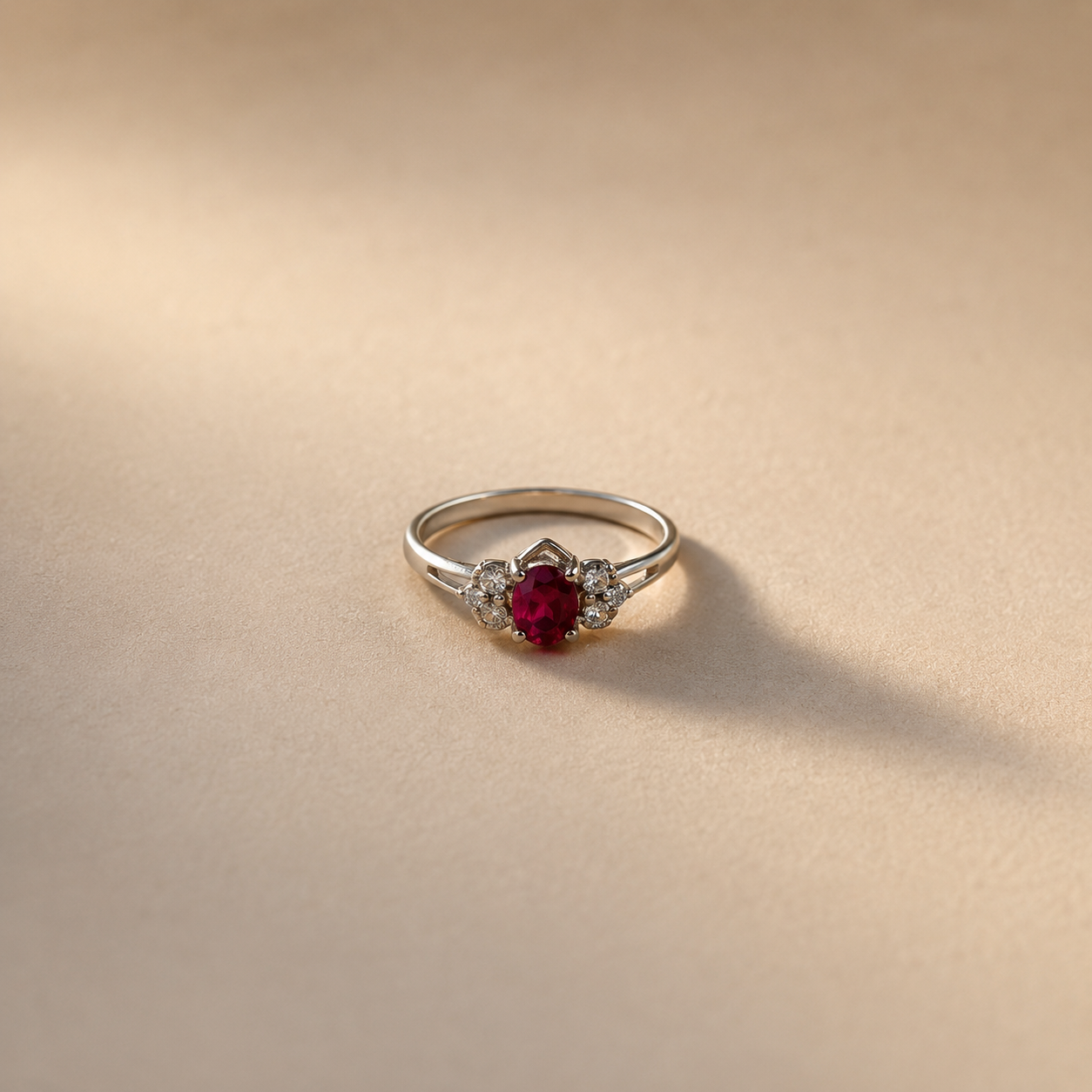 Celestia Pink CZ Floral Ring