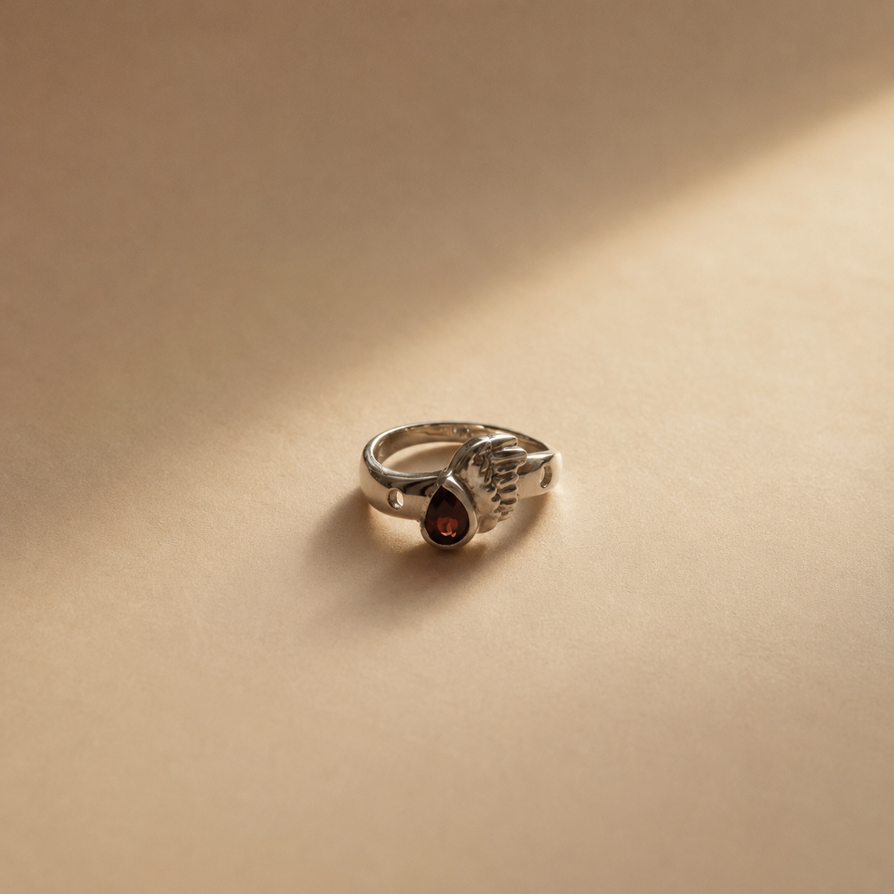 Guardian Wing Garnet Ring