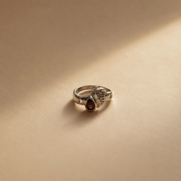 Guardian Wing Garnet Ring