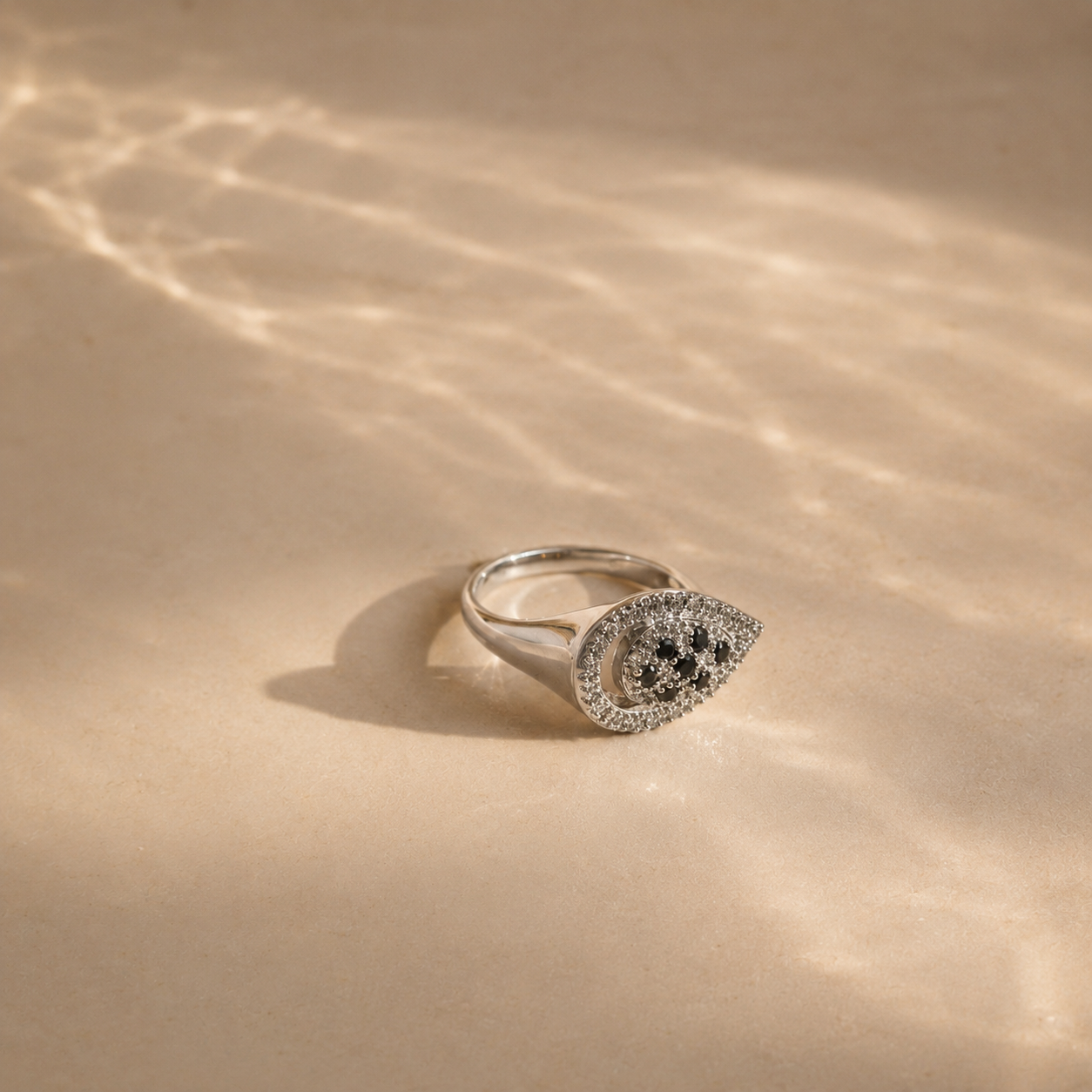 Black Onyx Evil Eye Ring
