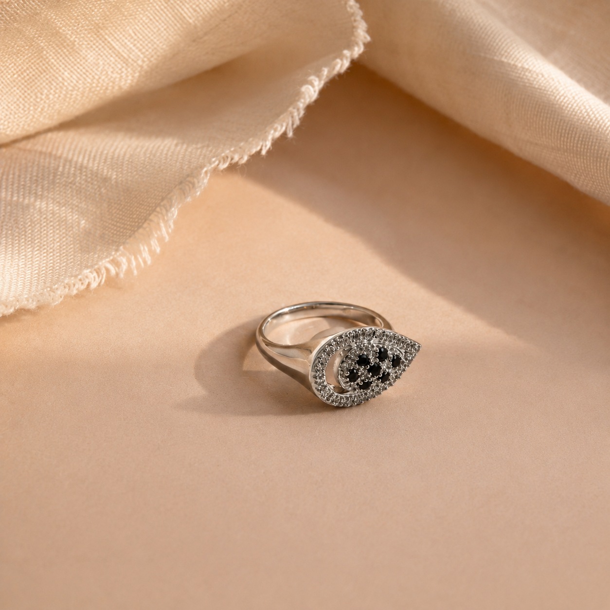 Black Onyx Evil Eye Ring