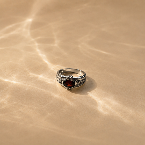 Vintage Garnet Solitaire Ring