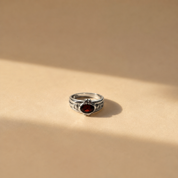 Vintage Garnet Solitaire Ring