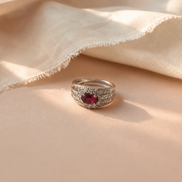 Pink CZ Statement Halo Ring