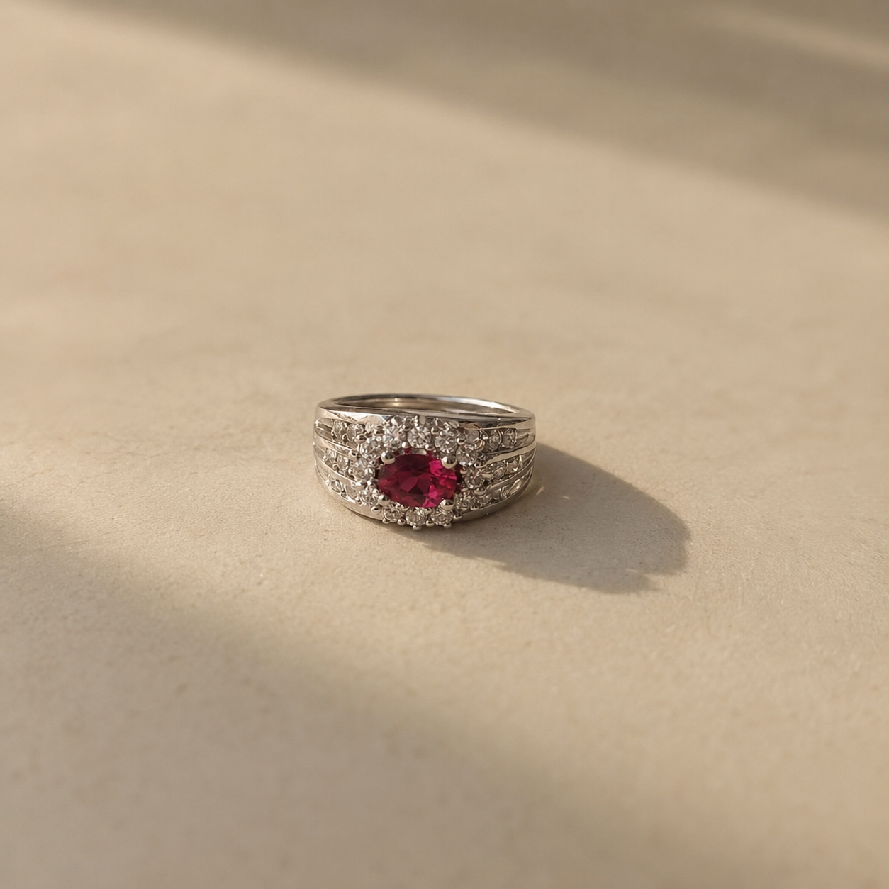 Pink CZ Statement Halo Ring