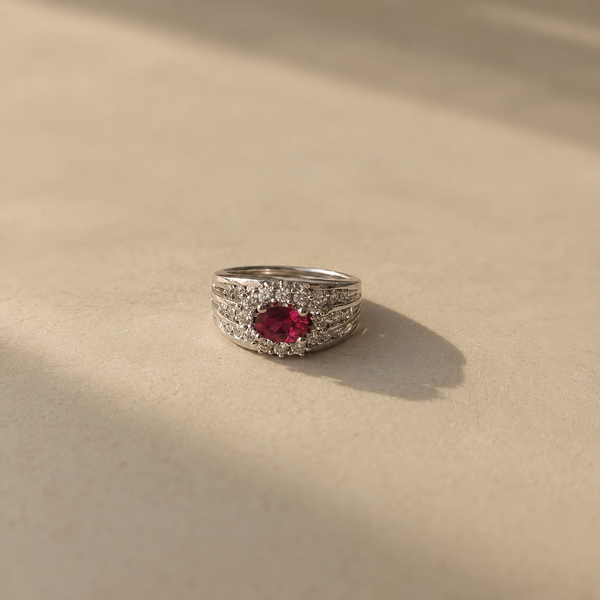 Pink CZ Statement Halo Ring