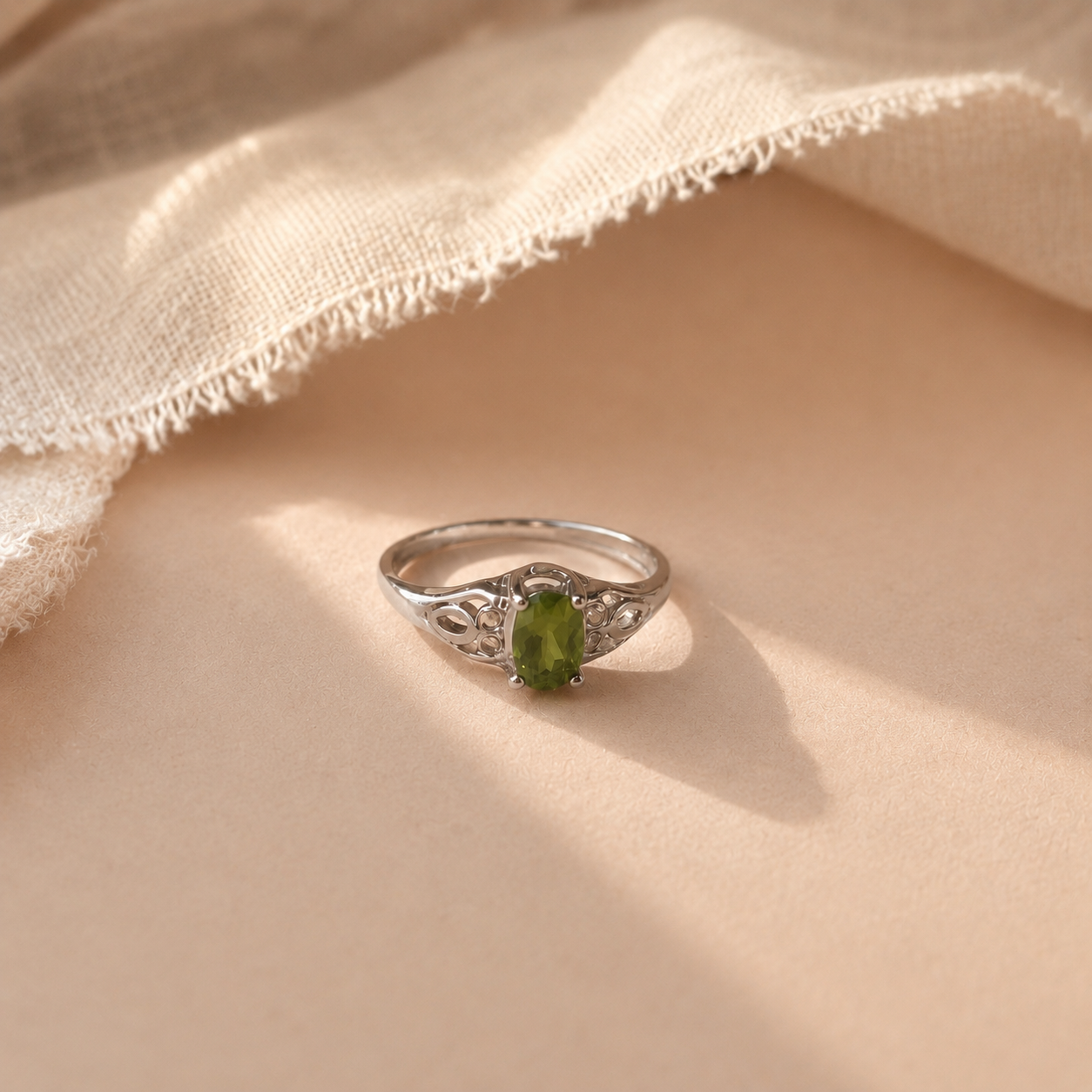 Peridot Filigree Ring