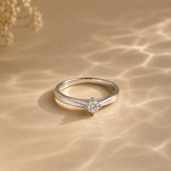 White CZ Solitaire Ring