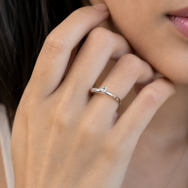 White CZ Solitaire Ring