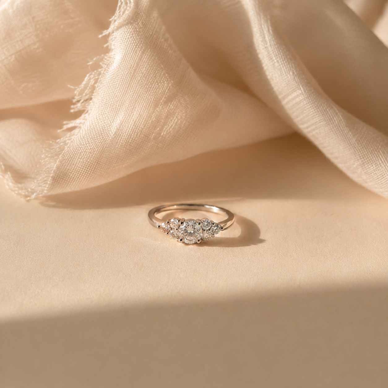 White CZ Cluster Ring
