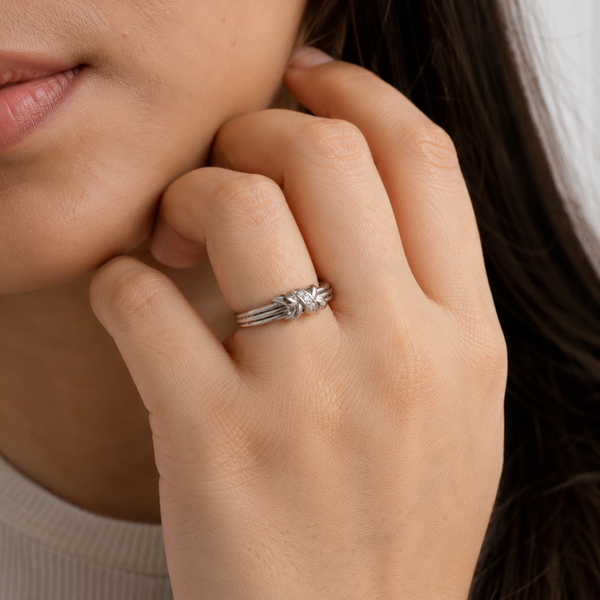White CZ Infinity Knot Ring