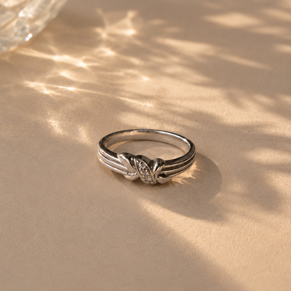 White CZ Infinity Knot Ring