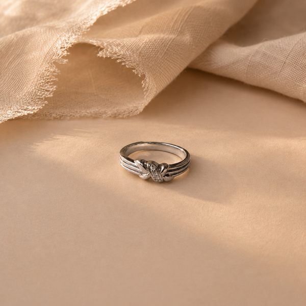 White CZ Infinity Knot Ring