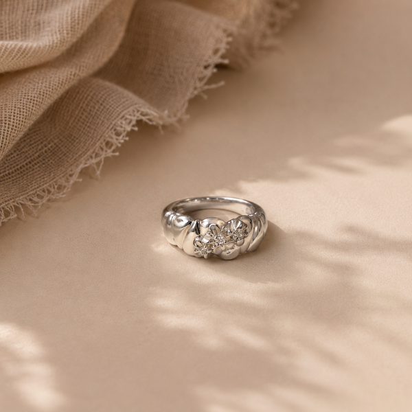 Floral Cluster Statement Ring