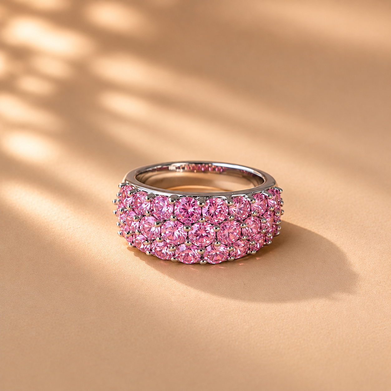 Rosabelle Pave Pink CZ Ring