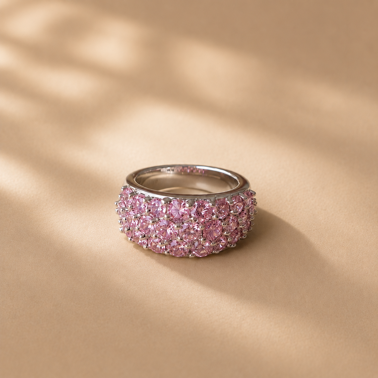 Rosabelle Pave Pink CZ Ring