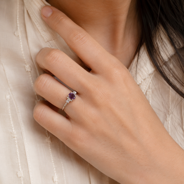 Crimson Wave Marquise Ring