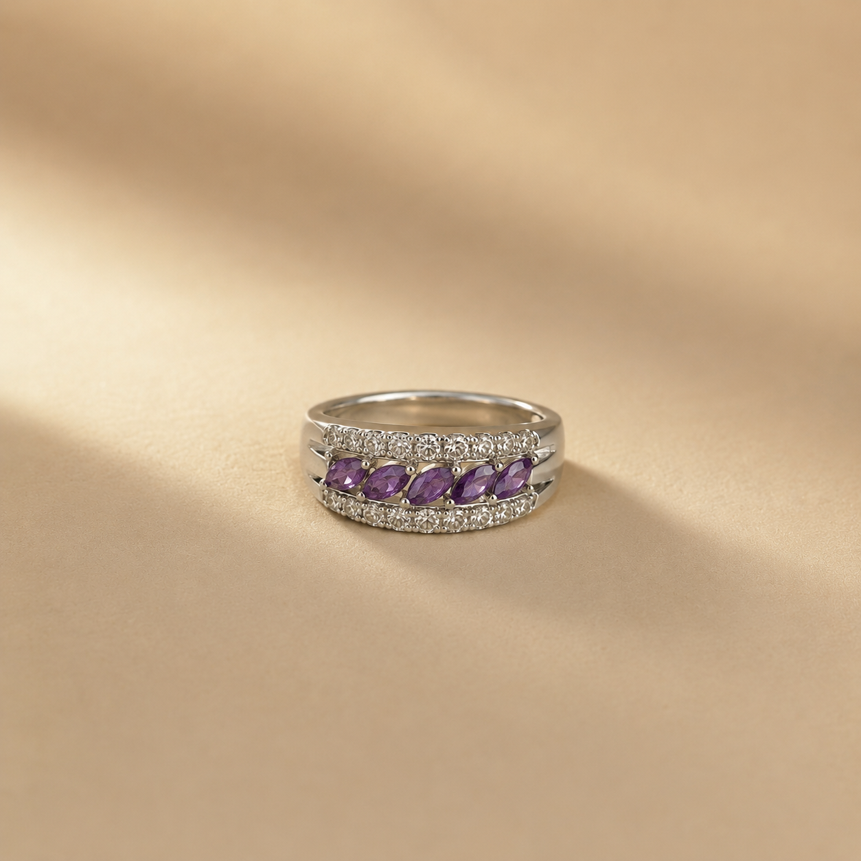 Amethyst Marquise Eternity Band Ring