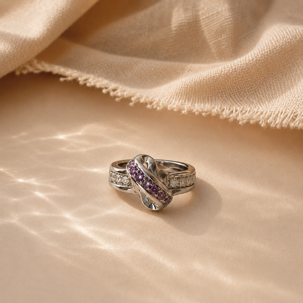 Amethyst Infinity Twist Ring