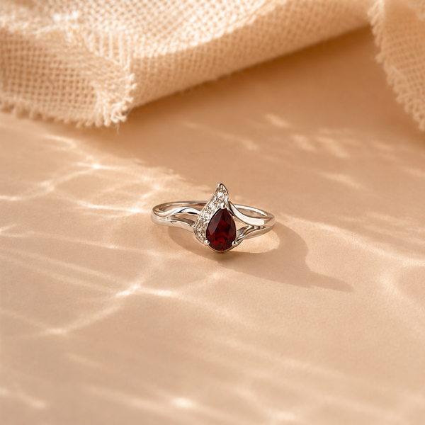 Scarlet Flame Garnet Ring