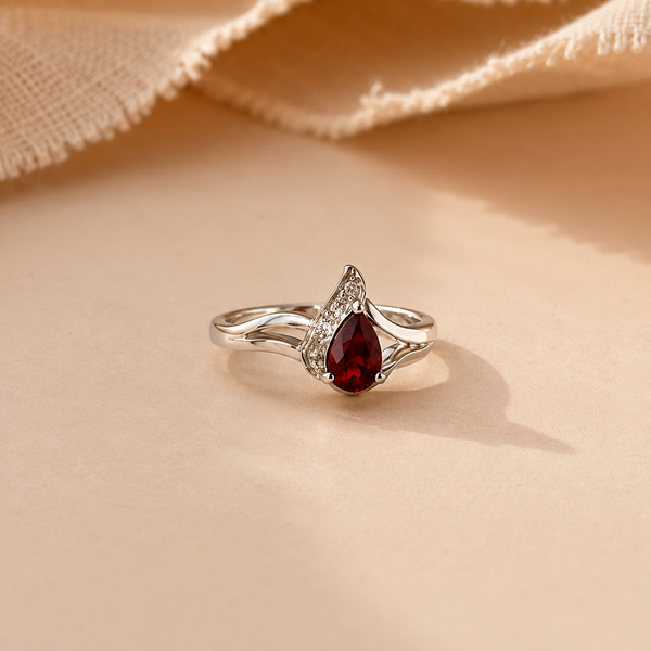 Scarlet Flame Garnet Ring