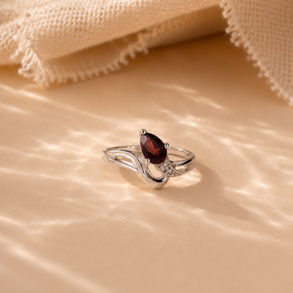 Scarlet Whisper Garnet Ring