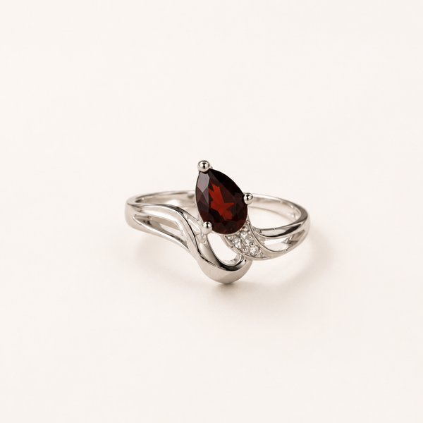 Scarlet Whisper Garnet Ring