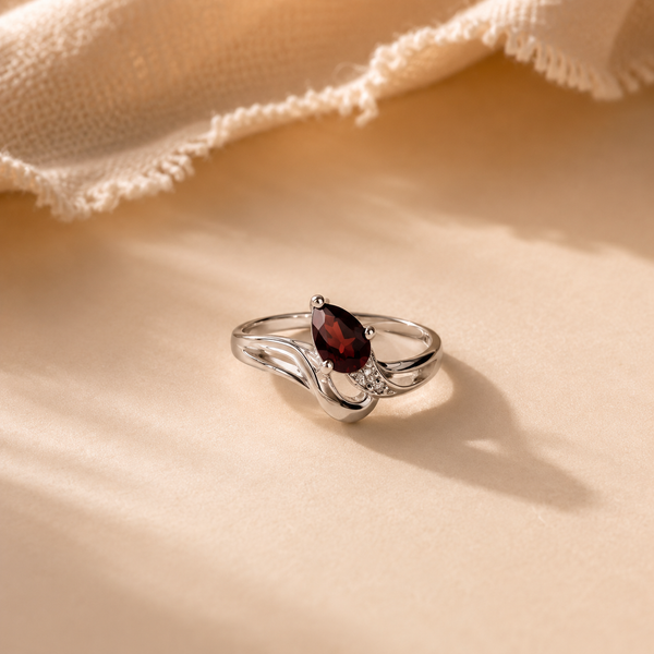 Scarlet Whisper Garnet Ring
