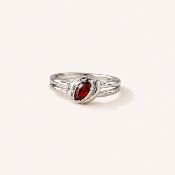 Crimson Marquise Garnet Ring