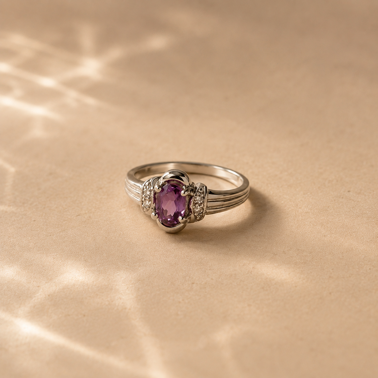 Royal Amethyst Halo Ring