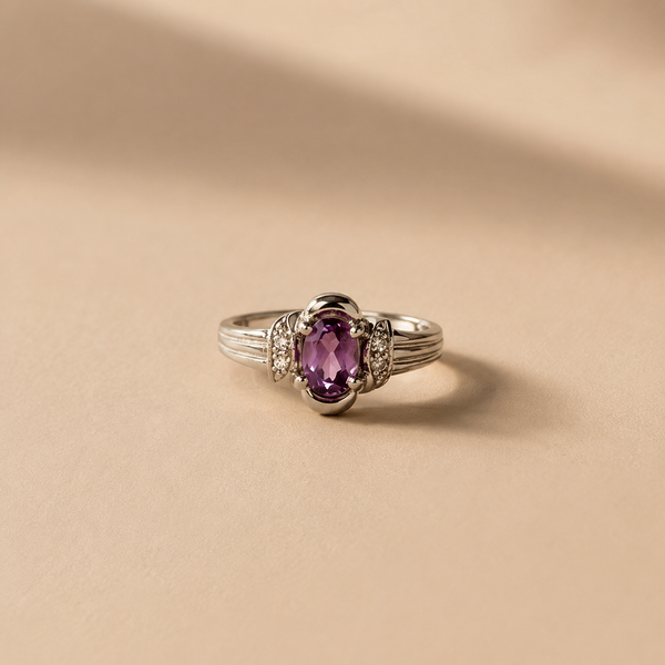 Royal Amethyst Halo Ring