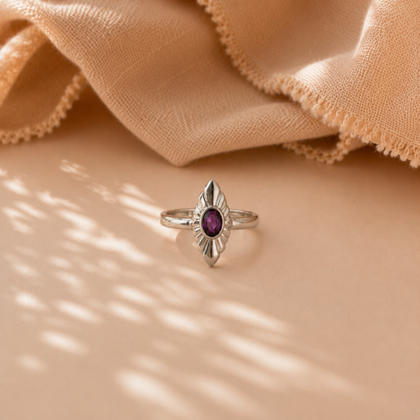Vintage Sunburst Amethyst Ring
