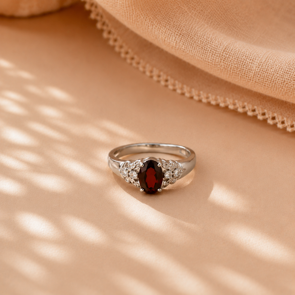 Vintage Garnet Filigree Ring
