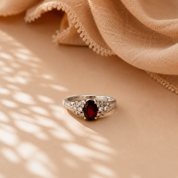 Vintage Garnet Filigree Ring