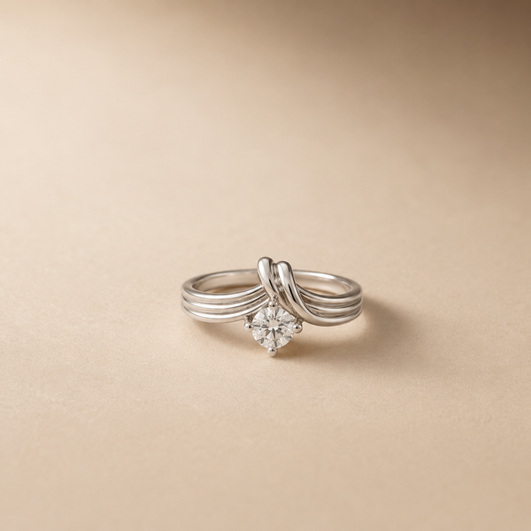 Twisted Solitaire CZ Ring