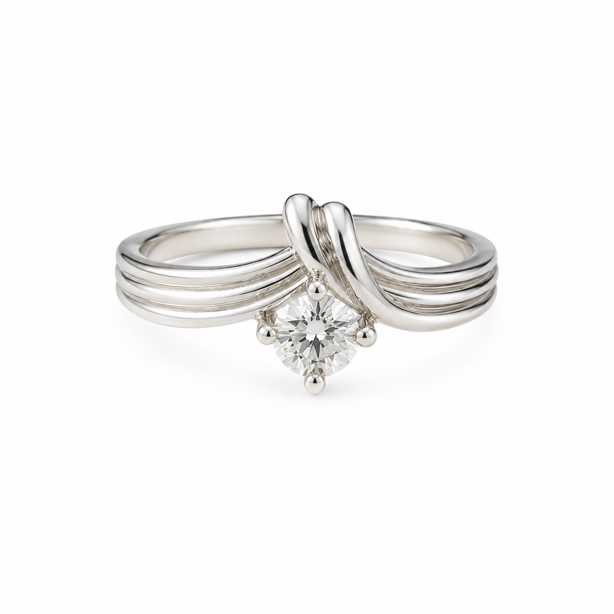 Twisted Solitaire CZ Ring
