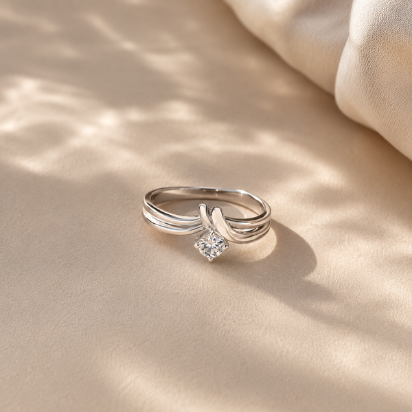 Twisted Solitaire CZ Ring