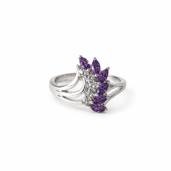Amethyst Marquise Cluster Ring