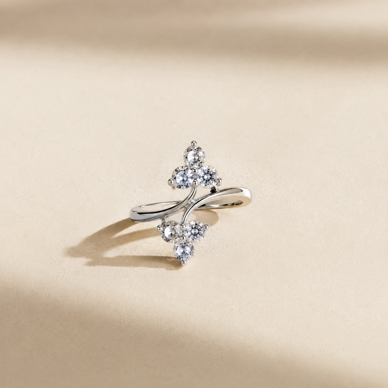 Floral Cluster Open Ring