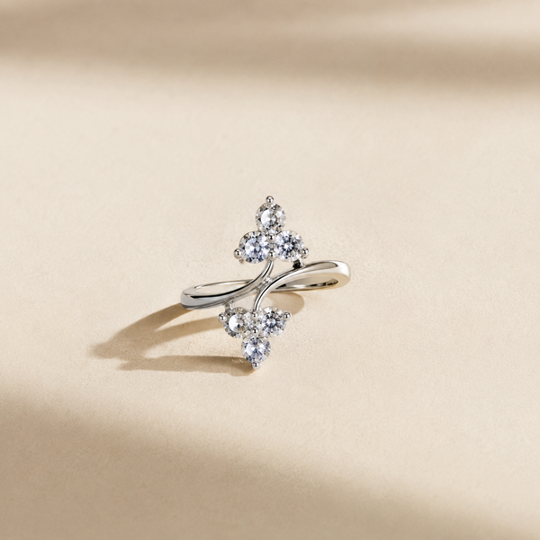Floral Cluster Open Ring
