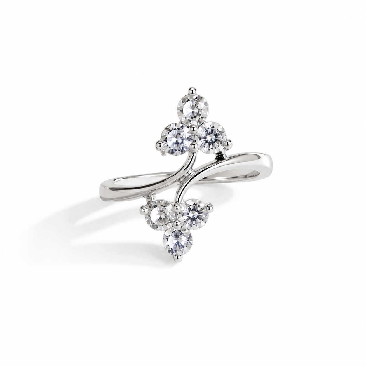 Floral Cluster Open Ring