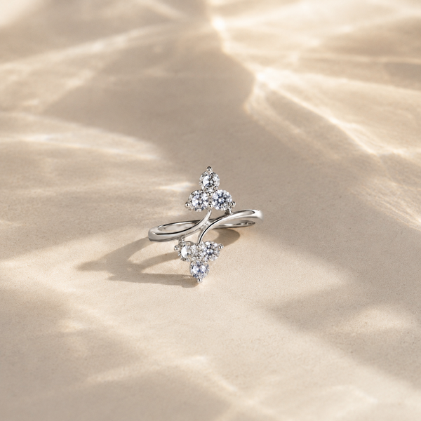Floral Cluster Open Ring