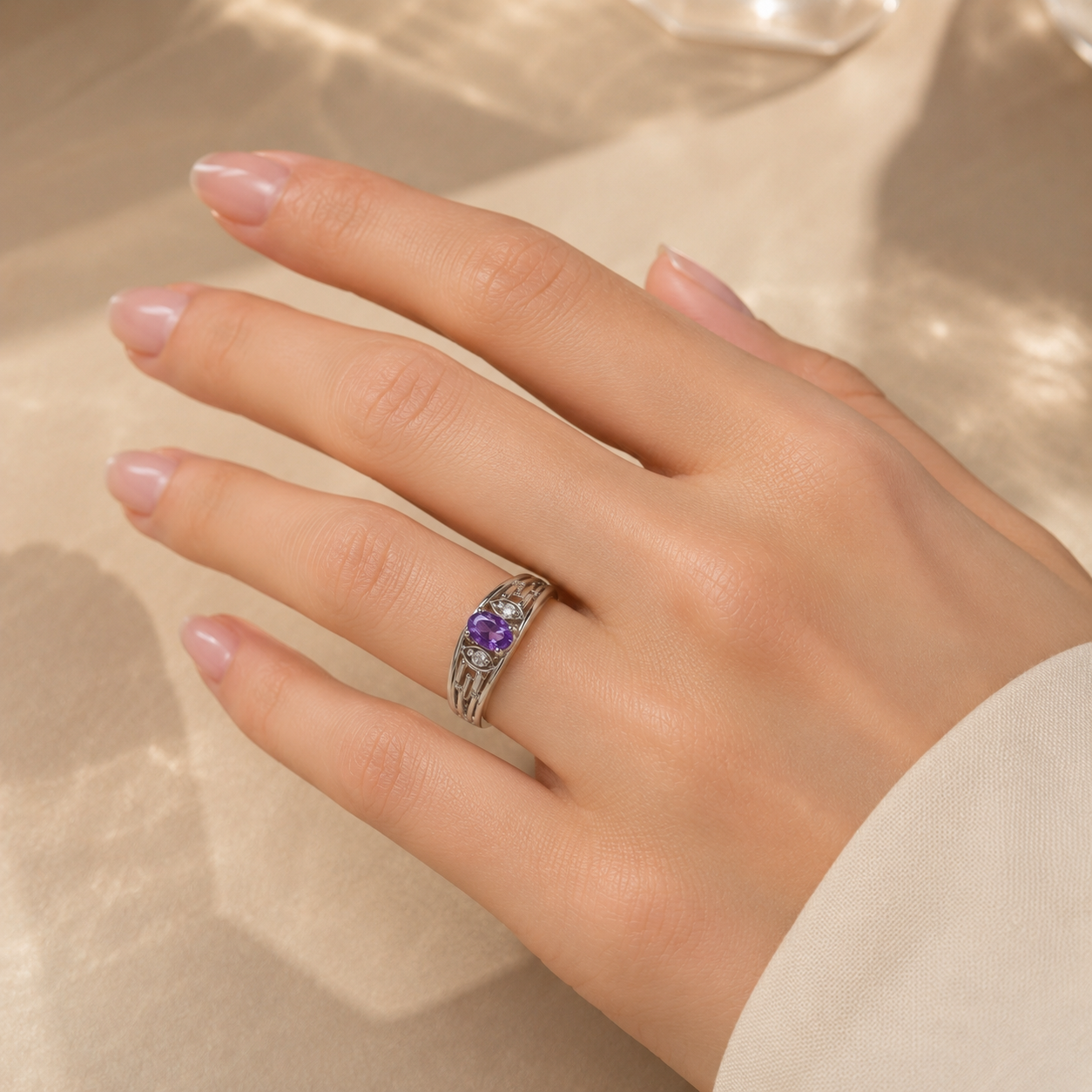 Vintage Amethyst Oval Ring